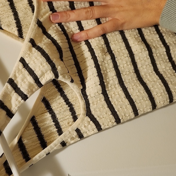 MADEWELL Green And Cream Striped Tie Tank Top XS - Picture 9 of 10